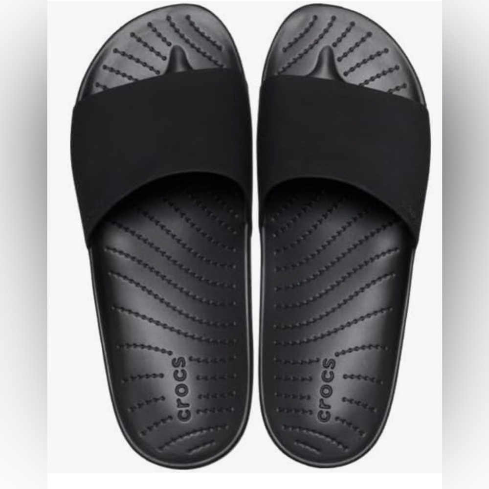 Crocs women's Black Slide Sandals, size 10